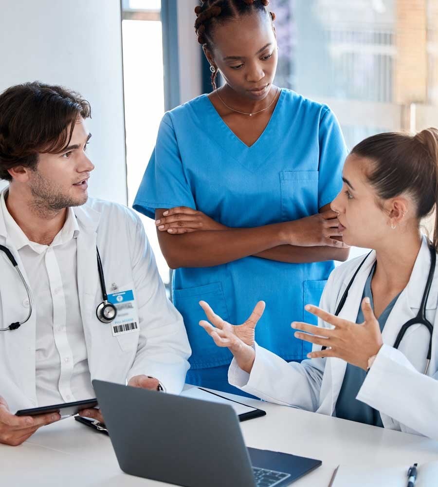 group of medical professionals in a discussion